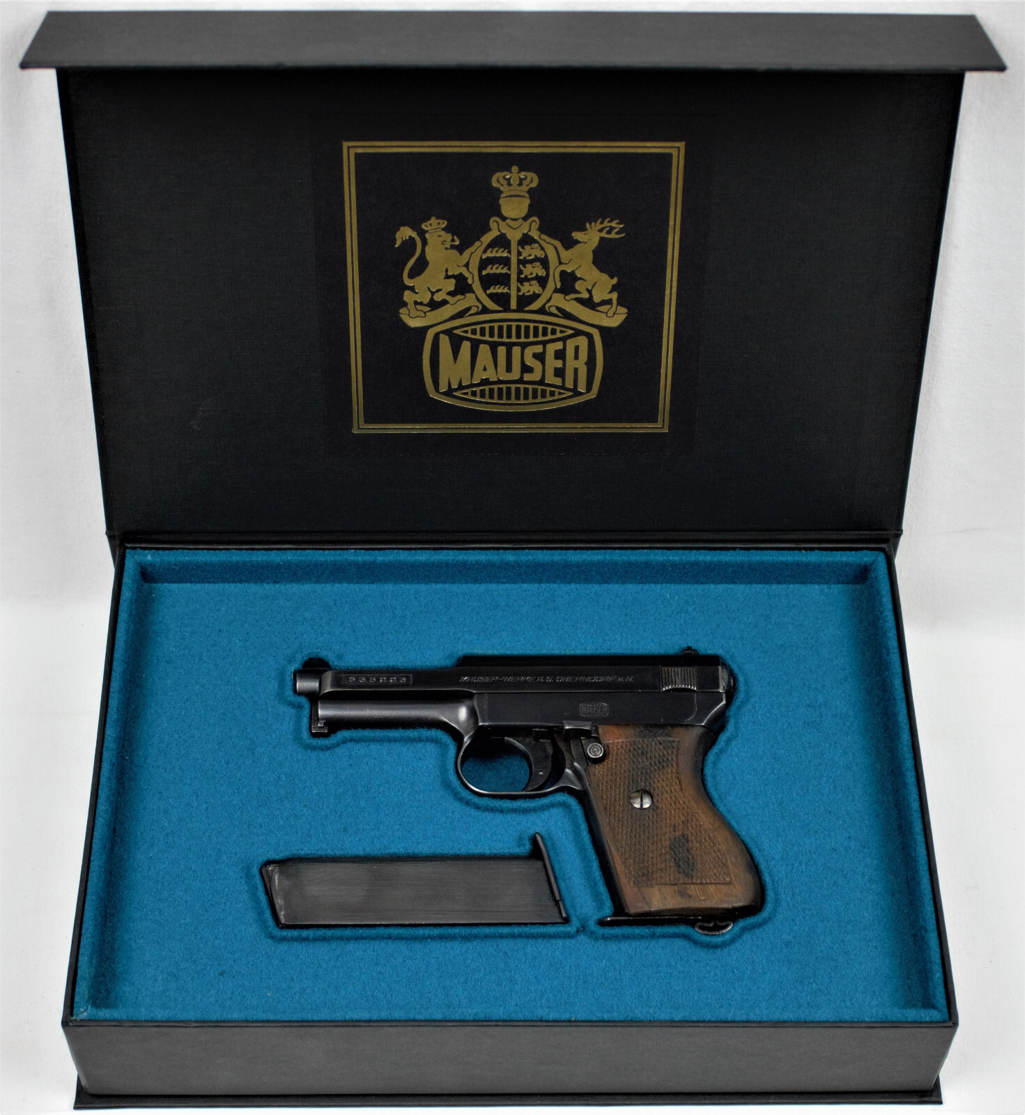 PISTOL GUN PRESENTATION CUSTOM DISPLAY CASE BOX for MAUSER m1934 7,65 ...