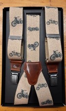Vintage 36mm Leather Motorcycle Strap, Vintage Look - 100 Made in Italy