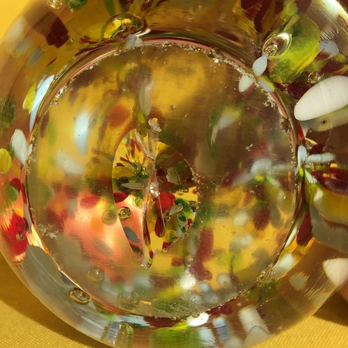 Vintage Colourful Lampwork Confetti Art Glass Paperweight Pontil Mark Unsigned - Picture 8 of 8
