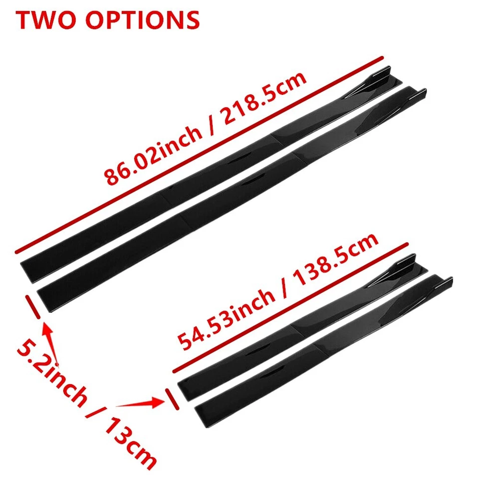 86" Fit For Saab 9000 Side Skirt Lip Extension Splitter Rocker Panel Gloss Foto 3 de 4