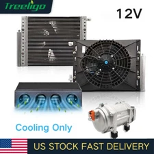 12 Volt Electric AC Compressor for Trucks RV Under Dash Air Conditioner Cooling