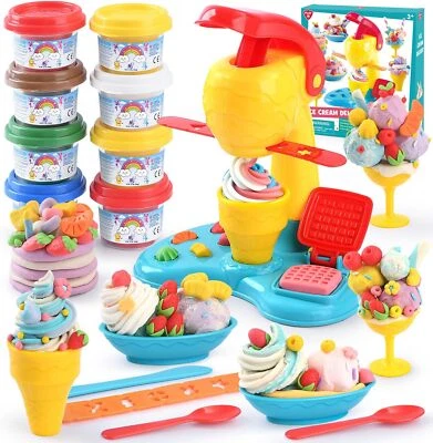 EIS Knete Set für Kinder - DIY Knete Eismaschine Set Knete Zubehör