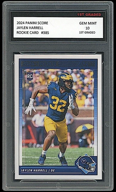 Jaylen Harrell 2024 Panini Score 1st Graded 10 Rookie Card Titans #385