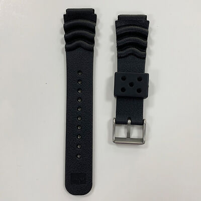 22MM Stainless Steel Buckle Type Black Silicone Strap Watch Accessories Teil
