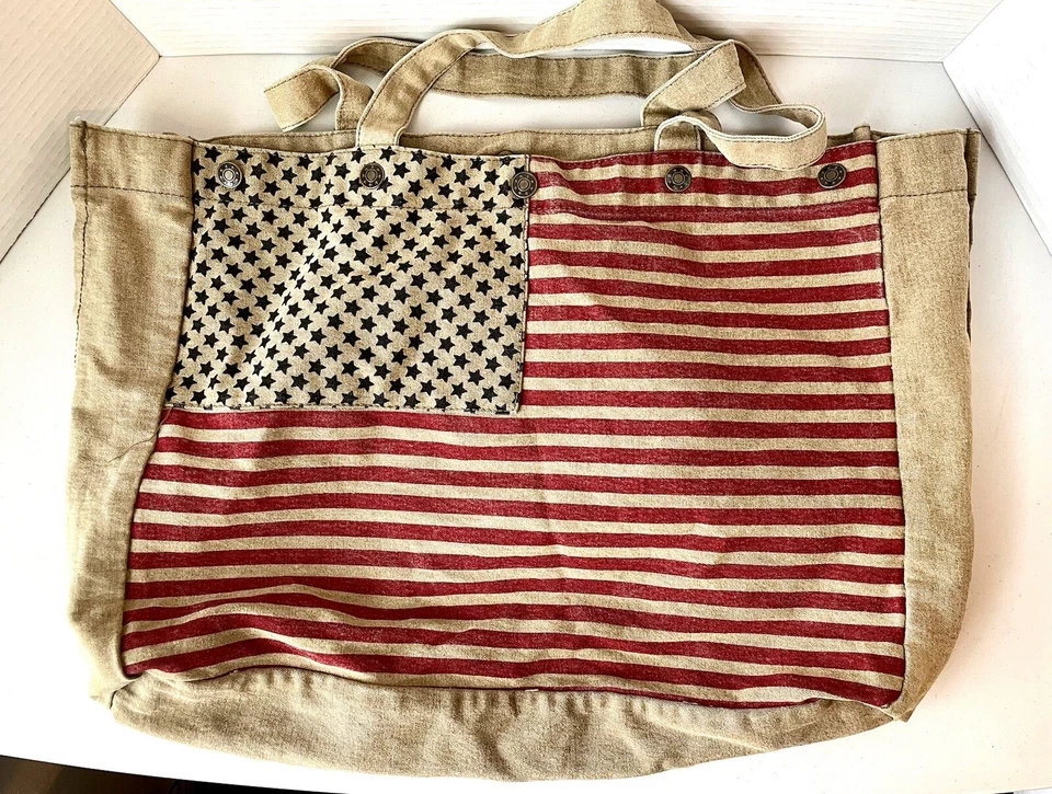 DG2 by Diane Gilman Canvas USA Tote Bag Purse American 20” X 12” - Image 2 of 4