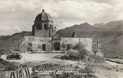 RPPC PALACIO DEL OBISPADO MONTERREY N.M. MEXICO 1940's Car 