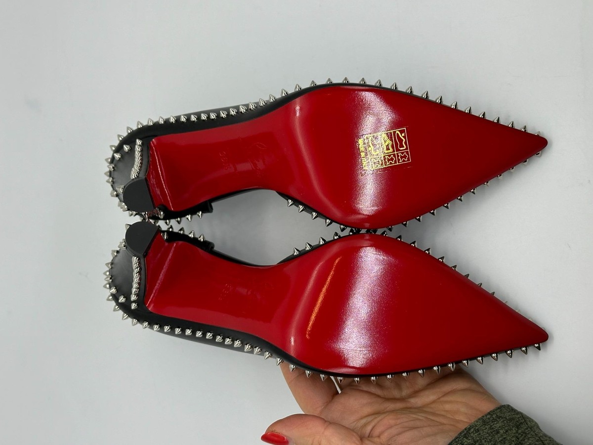 Christian Louboutin VIDURA 85 Leather Spike Studded D'Orsay Christian Louboutin VIDURA 85 Leather Spike Studded D'Orsay