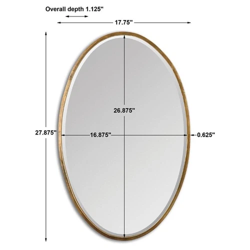 Uttermost Herleva Oval Traditional Style Metal Mirror in Gold Finish - Picture 5 of 5