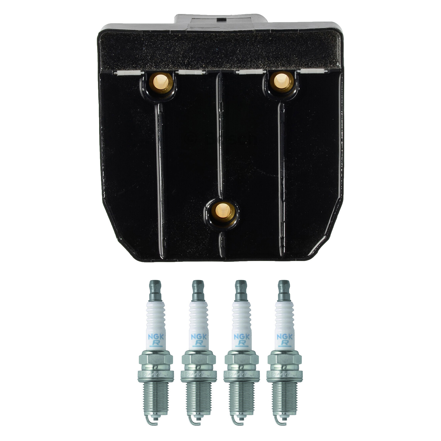 Bosch Ignition Coil NGK 4 Standard Spark Plug Kit For Golf Jetta Accent 240SX L4