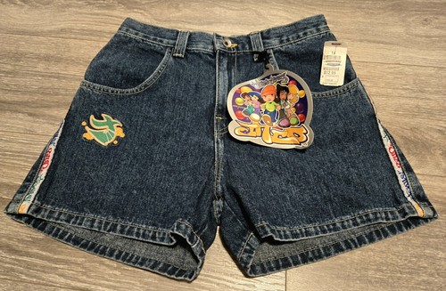 Vintage 90s JNCO JEANS Denim Shorts Women's 14 Popkick Made IN USA Style G2807