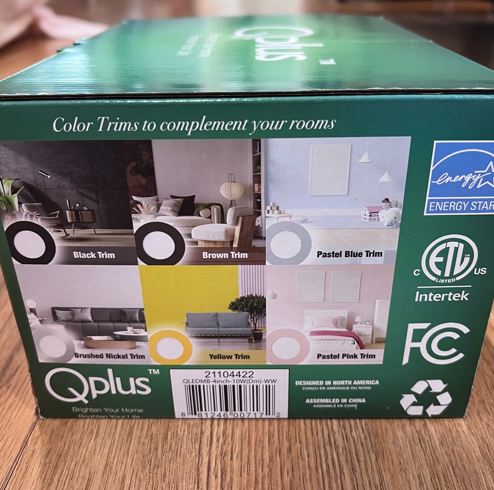 6 Pack of Plus 4" Recessed LED Slim Panel Pot Light MultiColor Trims