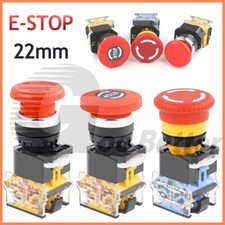 22mm Red E-STOP Switch Latching Emergency Mushroom Stop Push Button Switches