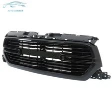 Fit For 2019 2020 2021 2022 Dodge Ram 1500  Front Upper Grill Grille Gloss Black