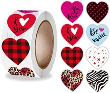 500Pcs Heart-Shaped Valentines Stickers - Perfect for DIY Crafting and Decor