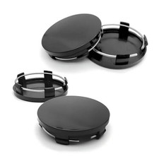 Wheel Center Caps, Snap-in Plastic Wheel Center Hub Cap Cover, OD 4 PCS Black