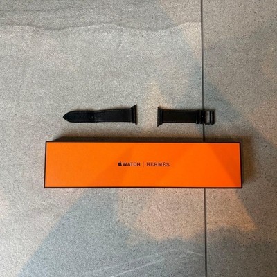 Hermes Apple Watch Simple Tour 42mm Black Leather Strap