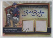 2011 Topps Finest Refractor Rookie Dual Relics /499 Brandon Beachy #77 Auto 0b2