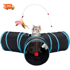 Cat Tunnel for Indoor Cats Collapsible Pop Up Tube Kitten Toy Peek Hole Ball