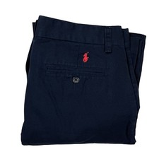 Polo Ralph Lauren Boy's Navy Chino Pants Sz 18 Classic Flat Front Straight Leg