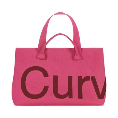 Curves Two-Tone Knit Tote (Merlot/Rose) by Sean Brown - SHIPS FAST