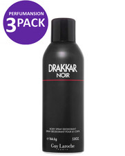 3 Drakkar Noir Deodorant Body Spray 5.8 oz For Men by Guy Laroche