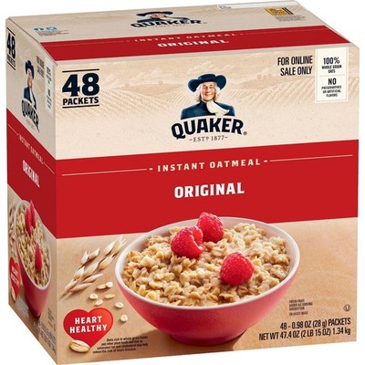 Instant Oatmeal Original, Individual Packets, 48 Count, Quick Breakfast, 0.98 oz