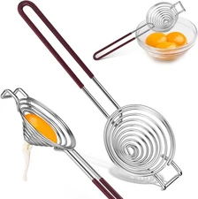 Stainless Steel Egg Separator,Egg Yolk & White Separator Tool with Long Handle,S