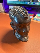 WOODEN STATUE - AFRICAN HEAD