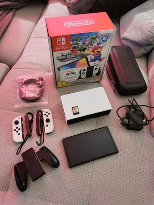 Nintendo Switch OLED + Super Mario Bros Wonder Modul Spiel + Garantie - wie neu 