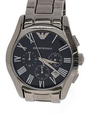EMPORIO ARMANI◆Quartz watch/analog/titanium/BLK/SLV/AR-0673