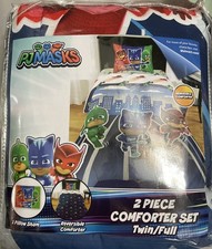 PJ Masks Kids Reversible Microfiber Comforter & Sham Set, Twin/Full Bed