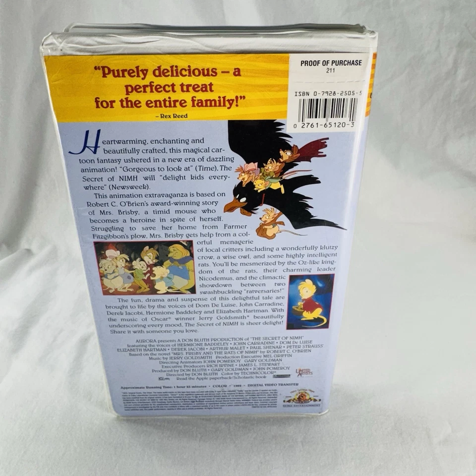 The Secret of NIMH VHS 1982 Video Tape MGM Animation Don Bluth Movie Clamshell - Image 2 of 4