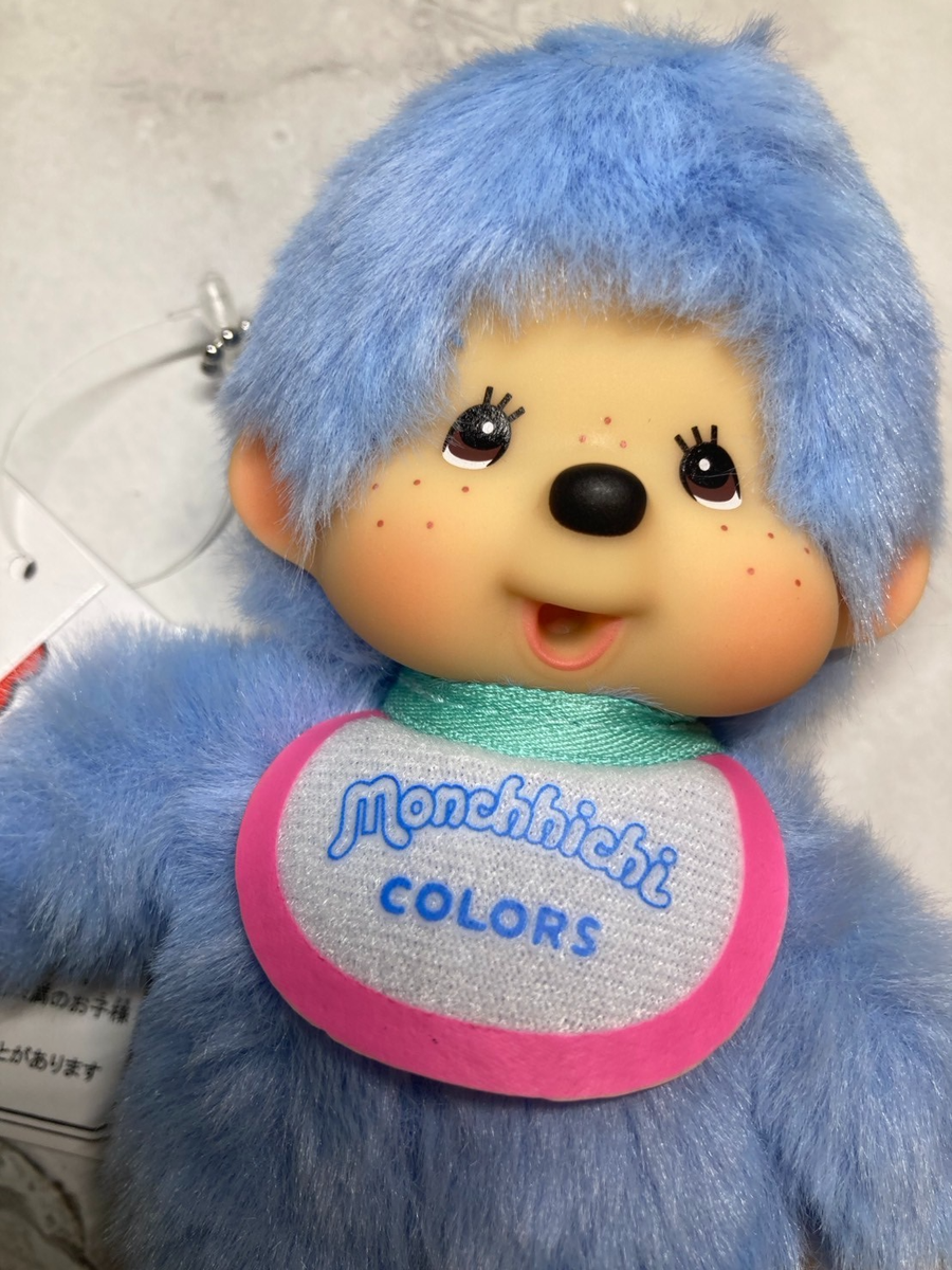Monchhichi Colors Blue Mascot Plush Keychain Doll by Sekiguchi