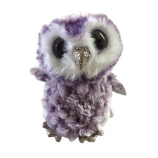 Ty Beanie Boos Moonlight the Owl NWT 6" Purple Beanbag Stuffed Plush Toy Retired