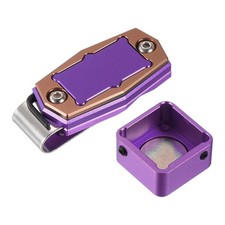 Billiard Magnetic Chalk Holder Snooker Pool Cue Chalk Case with Belt Clip Purple