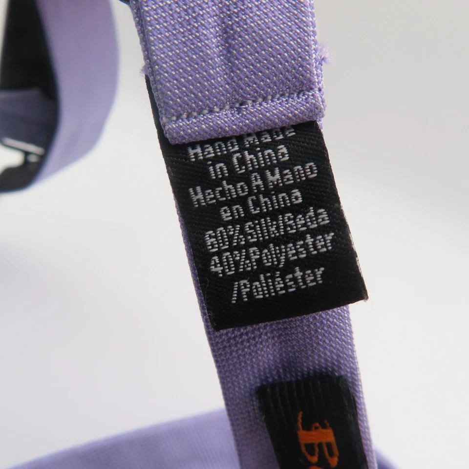 Ben Sherman Bow Tie Purple Solid 2.0" Wide Self Tie Silk Polyester - Image 4 of 4