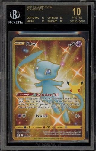 Pokemon Mew Full Art Celebrations 25 Bgs 10 Black Label
