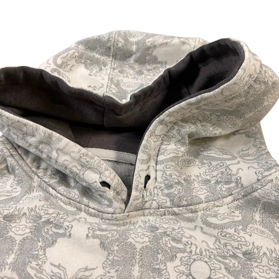 Sudadera con Capucha Sapphire Lounge Y2K Para Hombre Talla M Patinador Tribal Blanco Gris Foto 4 de 4