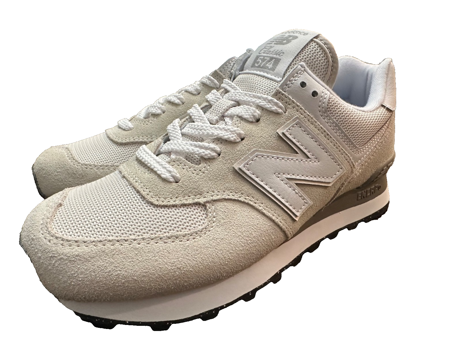 New Balance 574 Core Grey/White Women 8 NWB