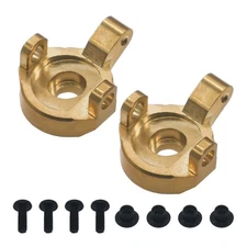 Brass Copper Front Steering Knuckle w/Bushings Screws For Axial SCX24 Upgrades