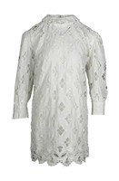Sandro Damen Kleid Weiß Bestickt Cutout Kurz Gr. 36 S Fr 36 R20197H