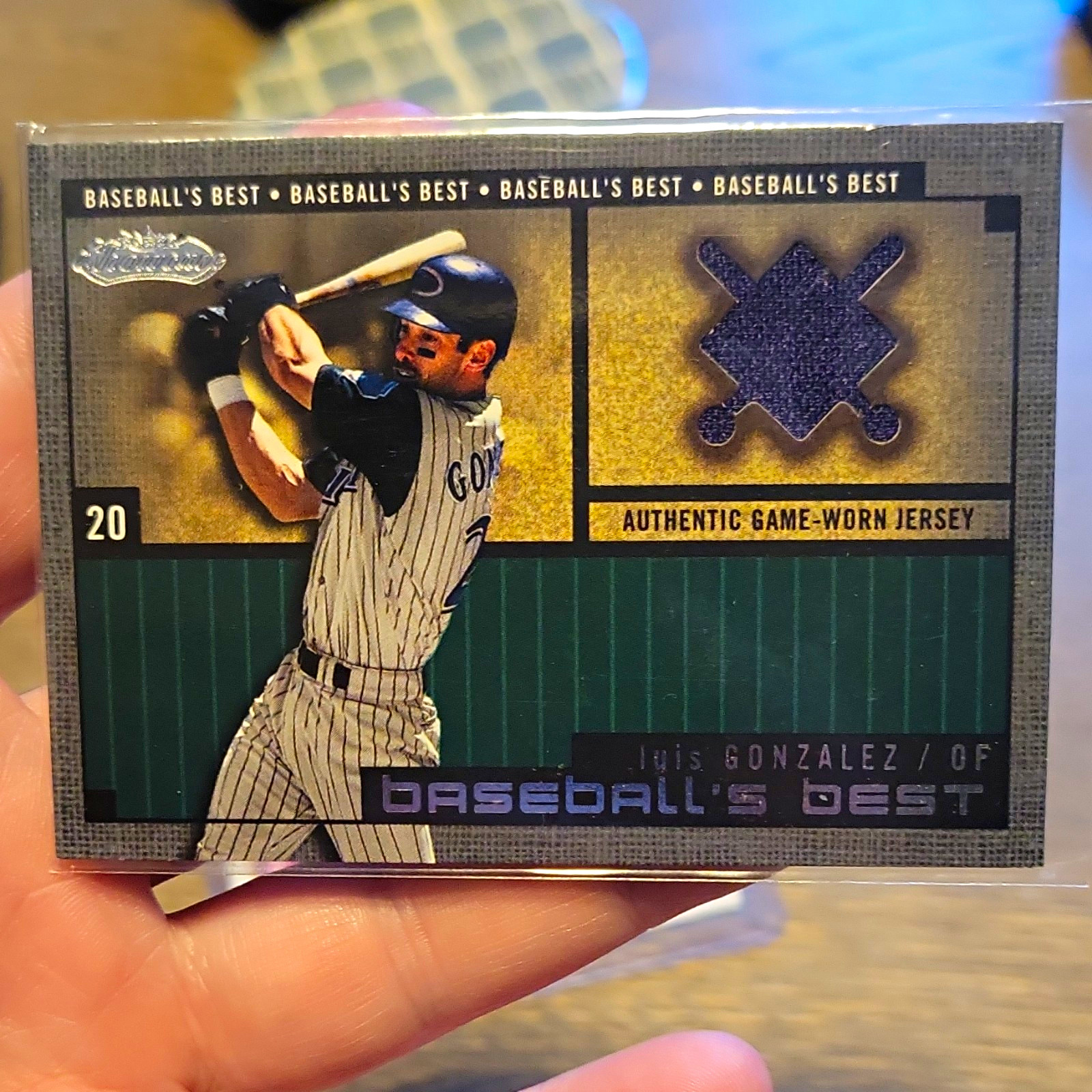 Fleer Showcase 2002 Baseball's Best Memorabilia Luis Gonzalez DBacks #20