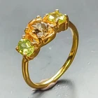 Vintage ring Natural Citrine Ring 925 Sterling Silver Size 6 /R467631