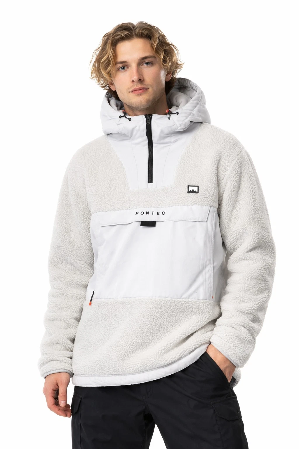 MONTEC White Anorak ski Jacket Hooded 1/4 Zip Logo Zipper Men's Mid-Length L
Opens in a new window o
