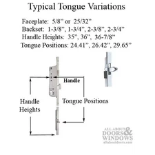Hoppe 16mm Manual 45/92 Gear, Tongue at 29.65", 1" D/B,  36" HH