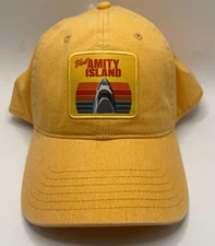 Universal Studios Jaws 50th Anniversary Amity Island Yellow Vintage Cap Hat