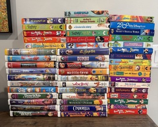 Lot of 50 VHS Tapes Disney Classics Nickelodeon Rugrats 90s Kids Vintage