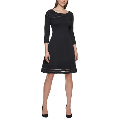 Jessica Howard Womens Black Ribbed  Sweaterdress Petites PM BHFO 3507