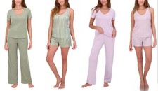 Live 2 Lounge Women  s 4 piece Pointelle Lounge Set