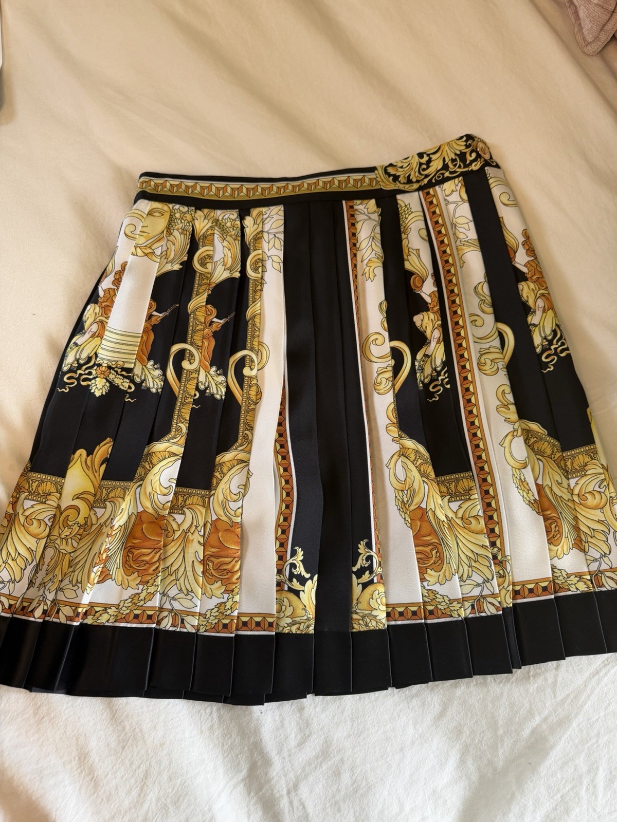 Versace Mini Skirt Multi-Colored Printed, Lined, Viscose, Size 40, Italy 15W